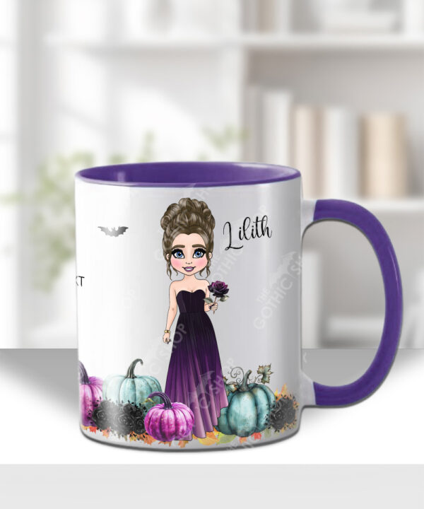 18527 gothic halloween girl purple rose mug 1