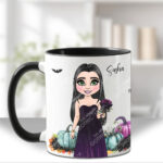 18527 gothic halloween girl purple rose mug 3