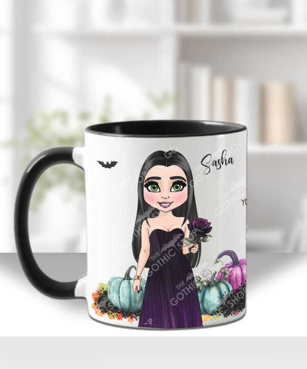 18527 gothic halloween girl purple rose mug 3