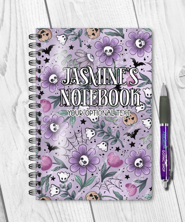 18528 personalised skull flower notebook 1