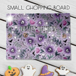 18532 personalised skull flower gothic chopping board 2