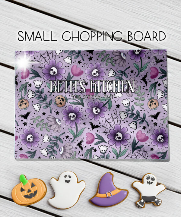 18532 personalised skull flower gothic chopping board 2