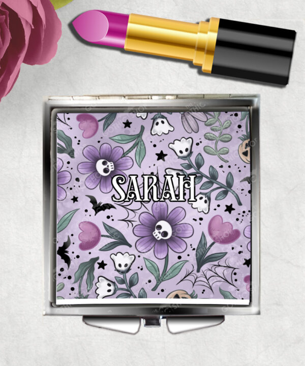18534 personalised skull flower gothic mirror 1