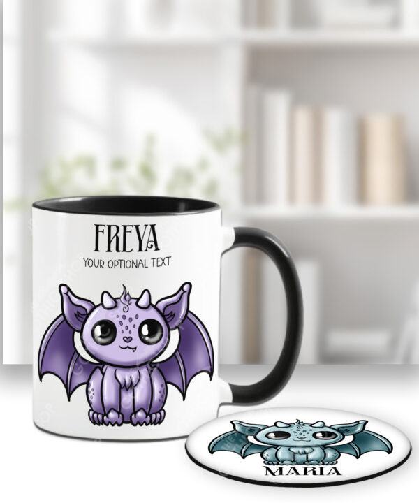 18537 personalised green kawaii gargoyle gothic mug coaster 1