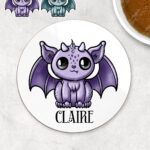 18538 personalised purple kawaii gargoyle gothic coaster 1