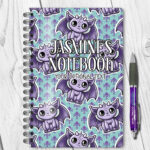 18539 personalised purple kawaii gargoyle gothic notebook 1