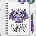 18540 personalised kawaii gargoyle gothic purple notebook 1