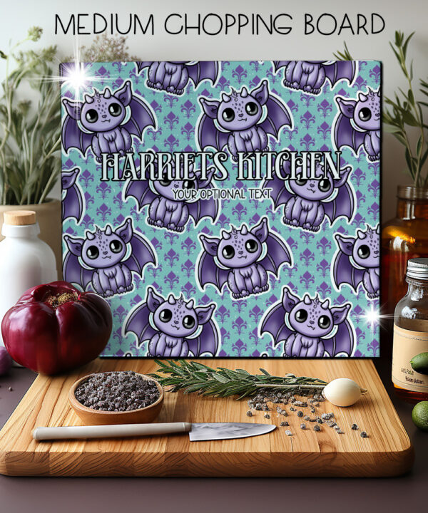 18549 personalised kawaii gargoyle gothic chopping board 1