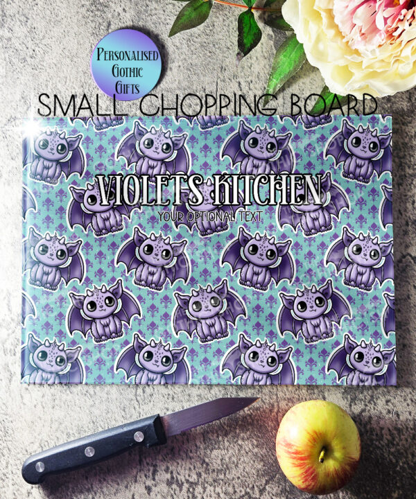 18549 personalised kawaii gargoyle gothic chopping board 2