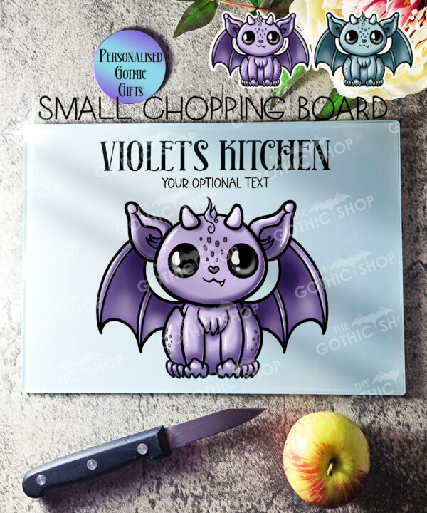 18550 personalised kawaii gargoyle gothic chopping board 1