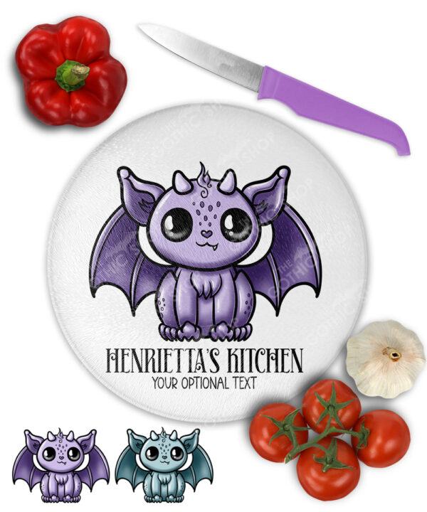 18551 personalised kawaii gargoyle gothic chopping board 3