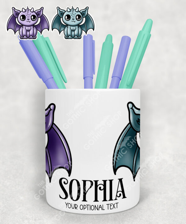 18555 personalised kawaii gargoyle gothic pen pot 2