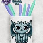 18555 personalised kawaii gargoyle gothic pen pot 3