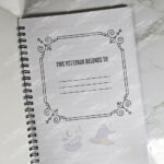 personalised cute spooky doodles on purple gothic witchy a5 notebook journal