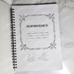 personalised cute spooky doodles on pastel stripe gothic witchy a5 notebook journal