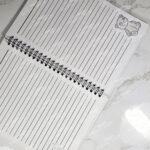 personalised cute spooky doodles on pastel stripe gothic witchy a5 notebook journal
