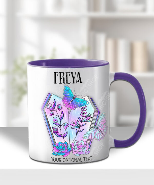 18564 personalised coffin butterflies gothic mug 1