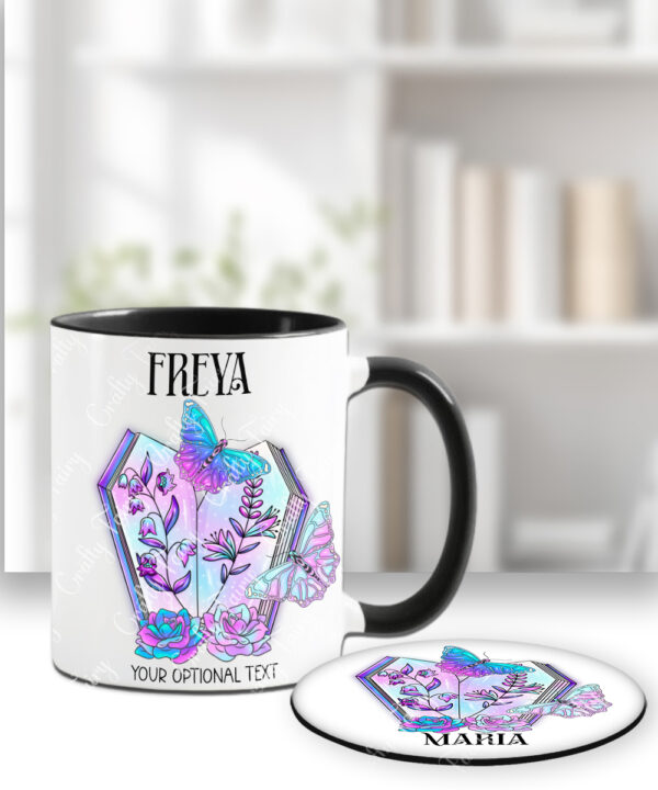 18564 personalised coffin butterflies gothic mug 3