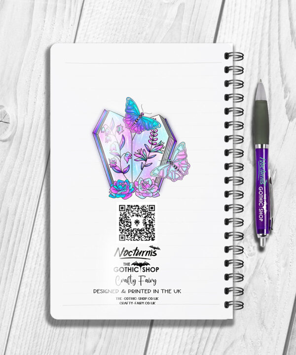 18567 personalised coffin butterflies gothic notebook 2