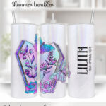 18569 personalised coffin butterflies gothic tumbler 1
