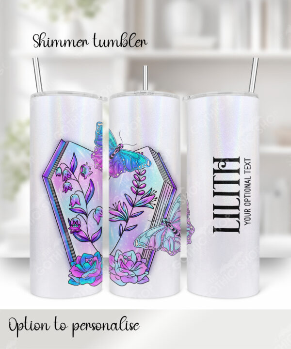 18569 personalised coffin butterflies gothic tumbler 1