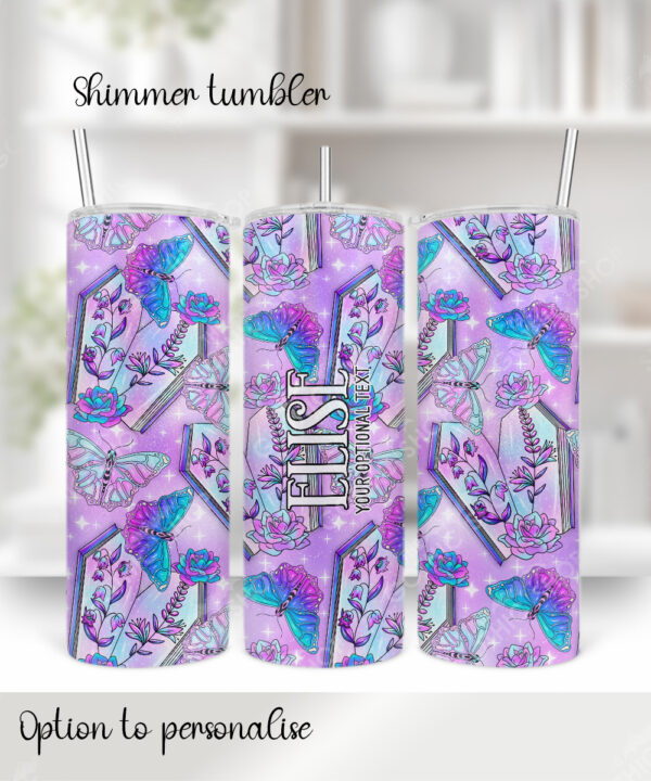 18570 personalised coffin butterflies gothic tumbler 1