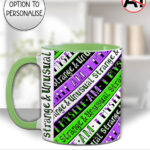i myself am strange & unusual stripes gothic mug with option to personalise