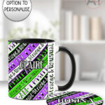 i myself am strange & unusual stripes 9cm round glossy coaster with option to personalise