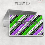 i myself am strange & unusual stripes rectangular tin 3 size options with option to personalise