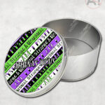 i myself am strange & unusual stripes rectangular tin 3 size options with option to personalise