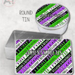 i myself am strange & unusual stripes rectangular tin 3 size options with option to personalise