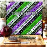 i myself am strange & unusual stripes glass chopping board 2 size options with option to personalise