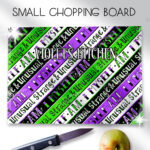 i myself am strange & unusual stripes glass chopping board 2 size options with option to personalise