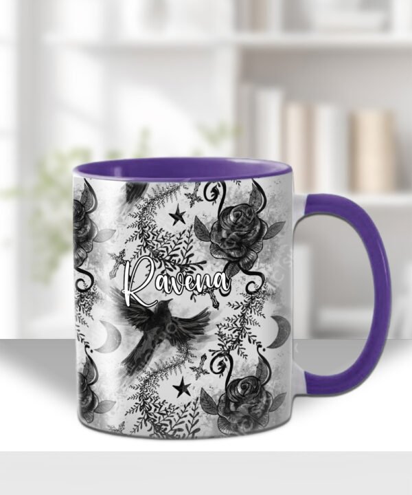 18595 personalised raven roses gothic mug 1