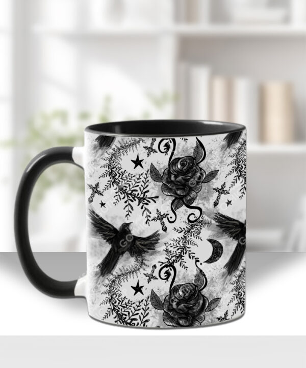 18595 personalised raven roses gothic mug 2