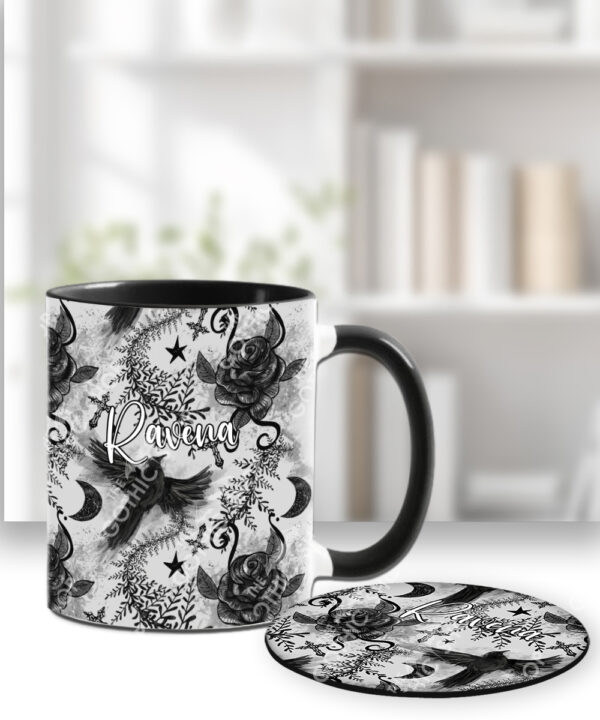18595 personalised raven roses gothic mug 4