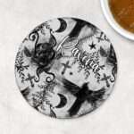 18596 personalised raven roses gothic coaster 1