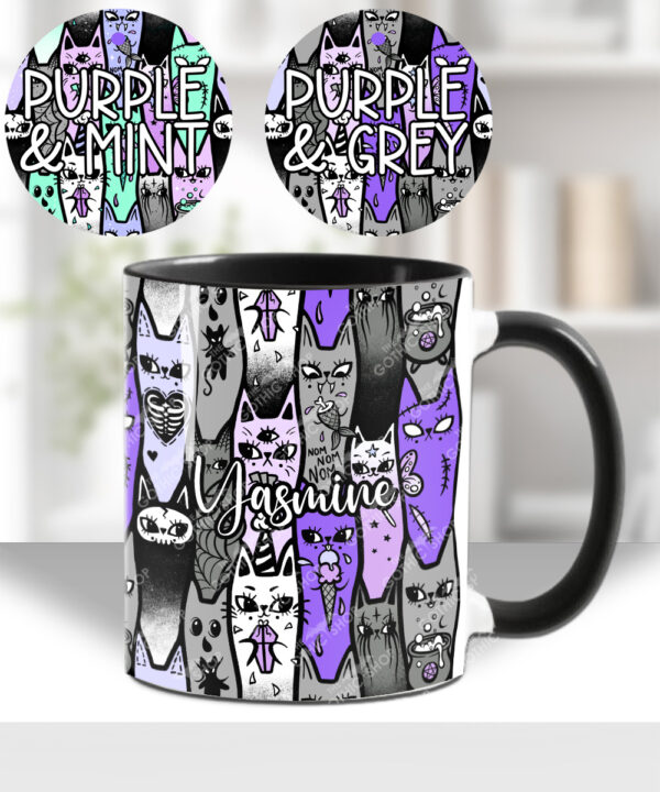 18600 personalised spooky cats gothic mug 1
