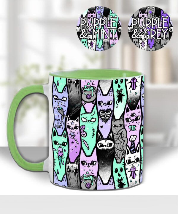18600 personalised spooky cats gothic mug 3