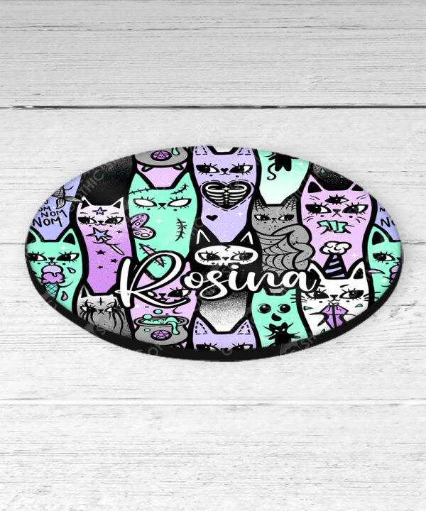 18601 personalised spooky cats gothic coaster 4