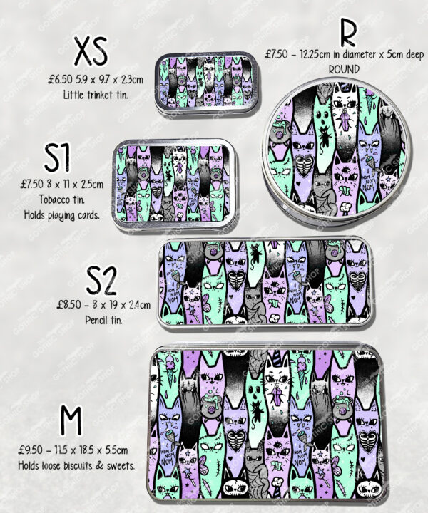 18604 personalised spooky cats gothic storage tin 3