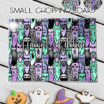 18605 personalised spooky cats gothic chopping board 2