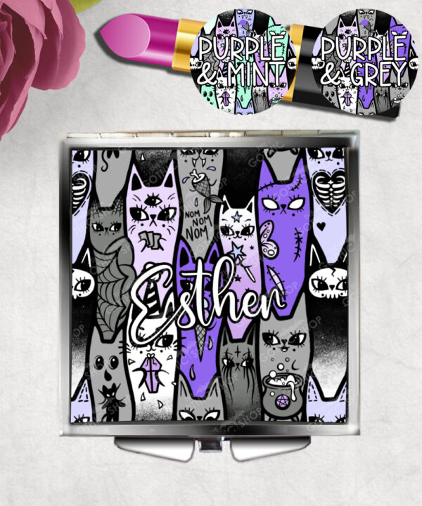 18607 personalised spooky cats gothic mirror 1