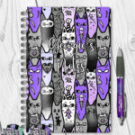 18610 personalised spooky cats gothic notebook 1