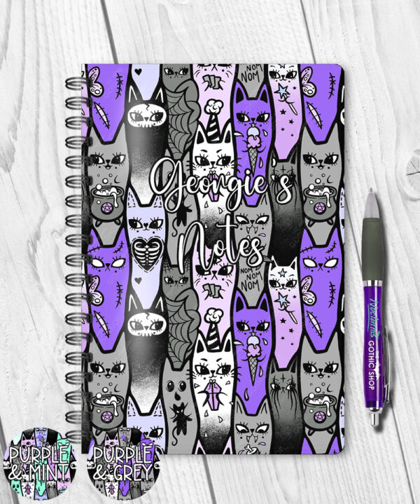 18610 personalised spooky cats gothic notebook 1