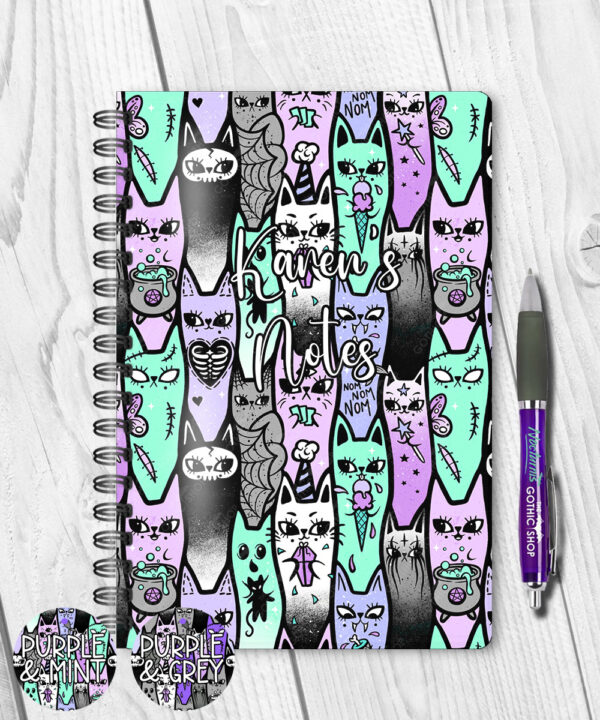 18610 personalised spooky cats gothic notebook 2