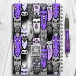 18610 personalised spooky cats gothic notebook 3