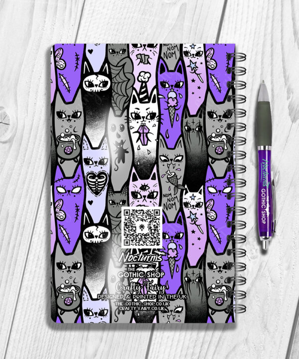 18610 personalised spooky cats gothic notebook 3