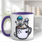 skeleton & ghostie hot chocolate gothic mug with option to personalise