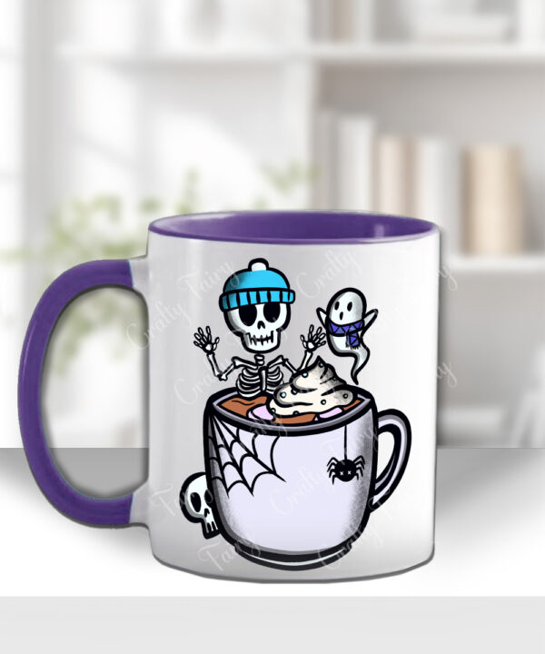 skeleton & ghostie hot chocolate gothic mug with option to personalise